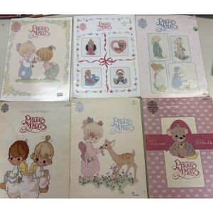 Lot Of 6 Precious Moments Cross Stitch‎ Pamphlets books